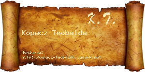 Kopacz Teobalda névjegykártya